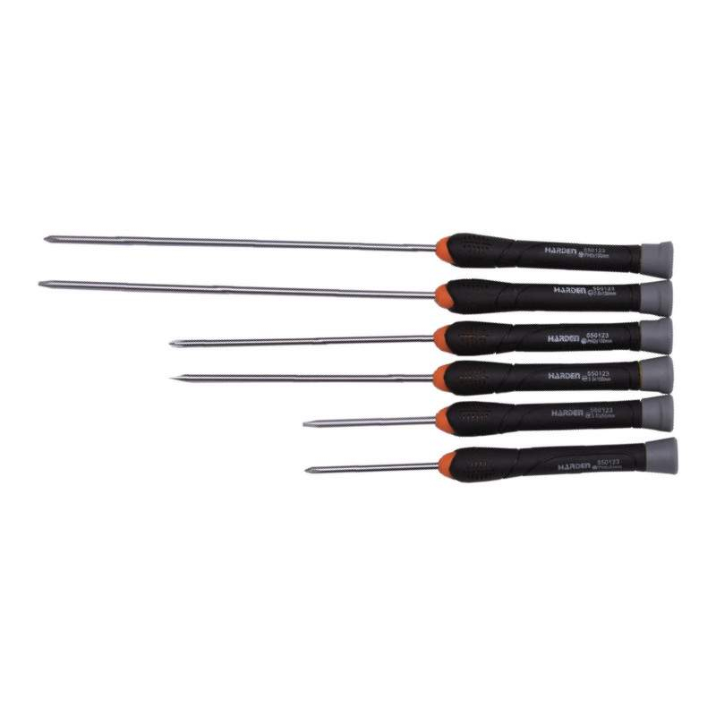 Set de 6 surubelnite de precizie, maner din platic ABS, Profesional, Harden [1]