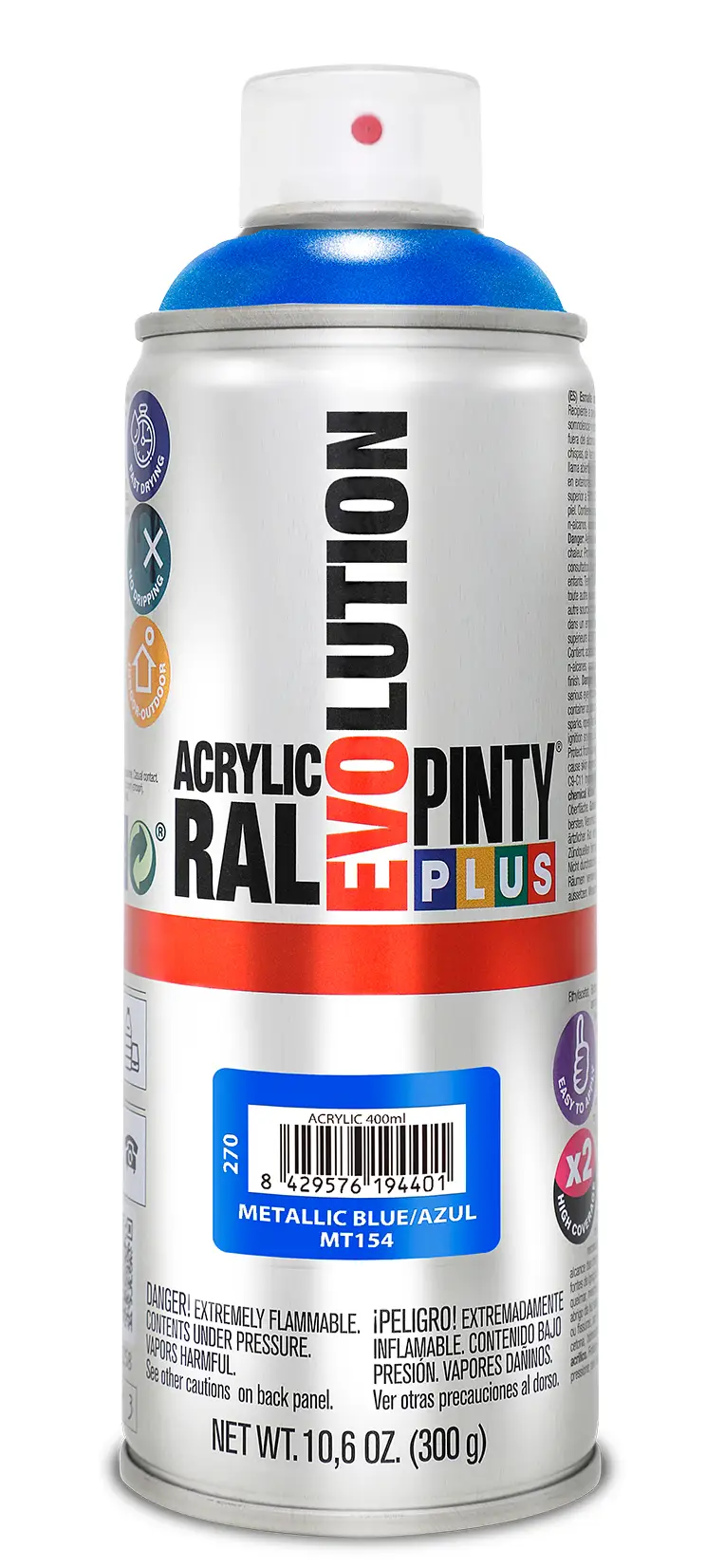 Vopsea spray acrilica albastru metalizat 400 ml Pinty plus [1]