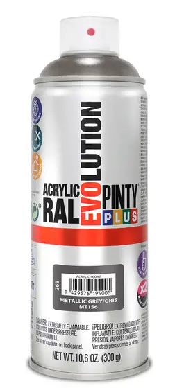 Vopsea spray acrilica gri metalizat 400 ml Pinty plus [1]