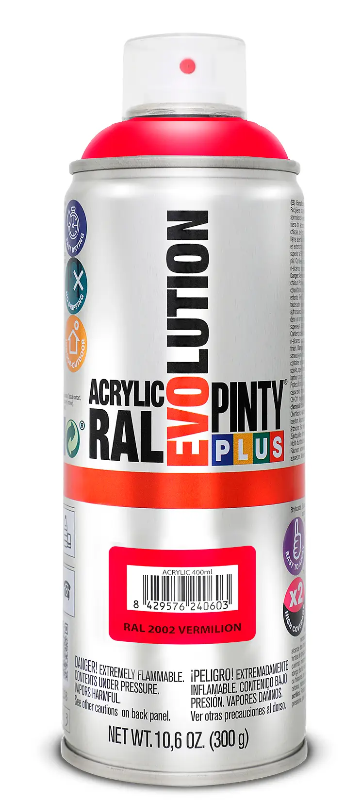 Vopsea spray acrilica portocaliu purpuriu RAL 2002 400 ml Pinty plus [1]