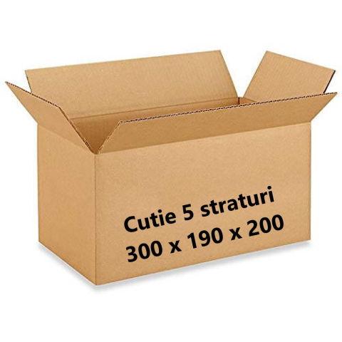 AMBALAJE SI CONSUMABILE - 1 buc Cutie carton NATUR 300 x 190 x 200 mm - 5 straturi