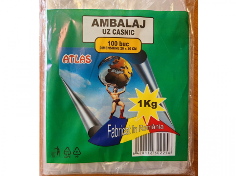 AMBALAJE SI CONSUMABILE - 500 buc pungi uz casnic - 1kg - 20x30cm - 100 buc x 5 seturi