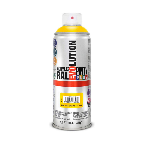 SPRAY/AUTO/HOME - Vopsea spray acrilica galben semnal RAL1003 400 ml Pinty plus