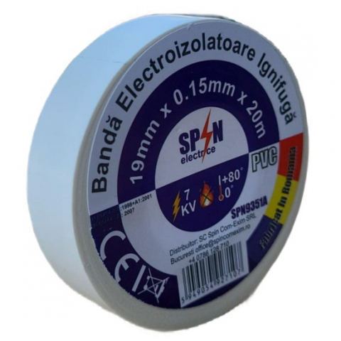 ACCESORII ELECTRICE - Banda Izolier Ignifuga 19X0.15mm 20M Alba