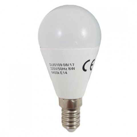 SURSE ILUMINAT - Bec Led Sferic E14, model G45, 8W=60W, 2700K, lumina calda