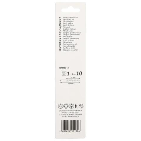 Burghie pentru metal 1buc, HSS, DIN338, 10,0x133mm [1]