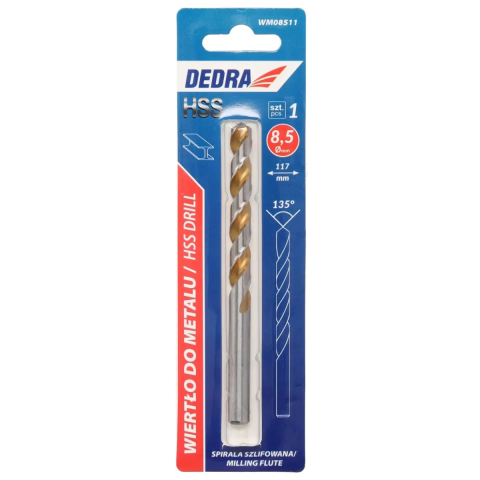 SCULE SI UNELTE - Burghie pentru metal 1buc, HSS, DIN338, 8,5x117mm