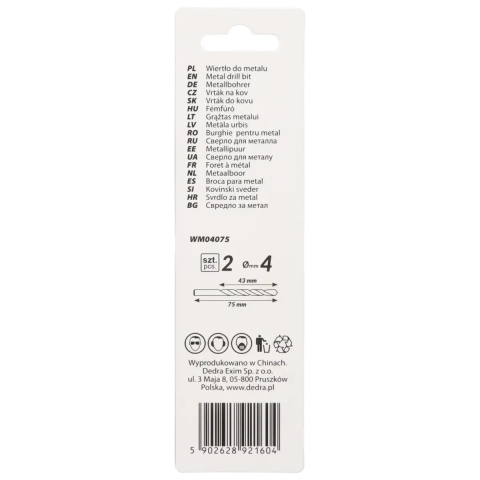 Burghie pentru metal 2buc, HSS, DIN338, 3,5x70mm [1]