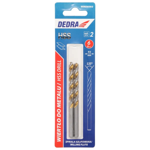 SCULE SI UNELTE - Burghie pentru metal 2buc, HSS, DIN338, 6,0x93mm