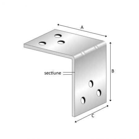 ELEMENTE IMBINARE SI FIXARE LEMN - Coltar perforat Tip4 40X40 Rocast