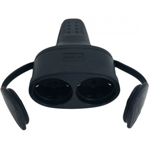 ACCESORII ELECTRICE - Cupla Dubla cu Cp, Cauciuc, Ip44