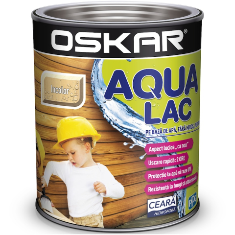 VOPSEA LAVABILA/AMORSA - Lac pentru lemn Oskar Aqua Lac, incolor, pe baza de apa