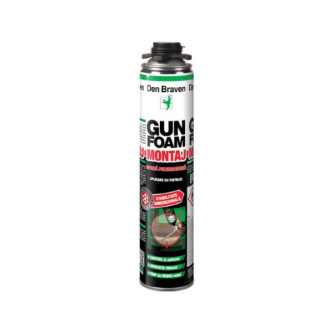 SILICON SI ADEZIV - Den Braven Gun Foam Extra, Pistol, 750ml Spuma Poliuretanica Pentru Montaj
