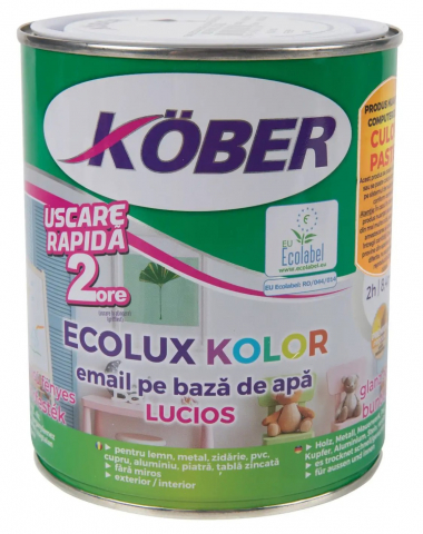 VOPSEA/LEMN/METAL/ZIDARIE - EMAIL ECOLUX KOLOR LUCIOS ALB 101 0.6L