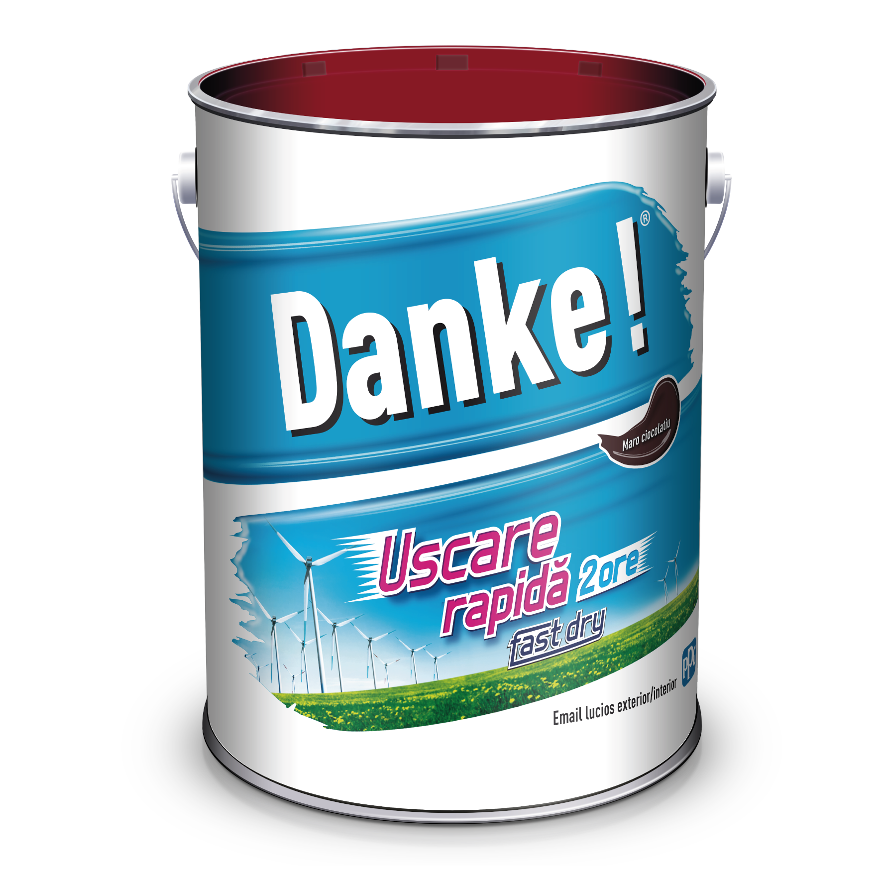 VOPSEA/LEMN/METAL/ZIDARIE - Email uscare rapida, exterior, culoare maro ciocolatiu, 4 L  Danke