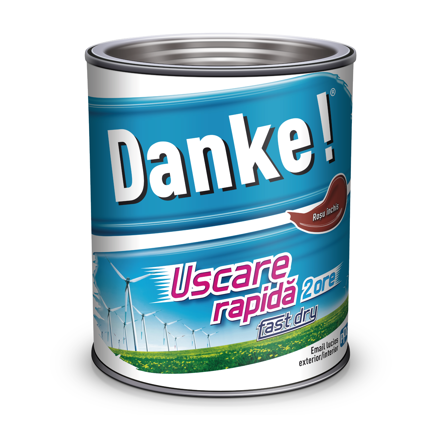 Produse - Email uscare rapida, exterior, culoare rosu inchis, 0.75 L  Danke