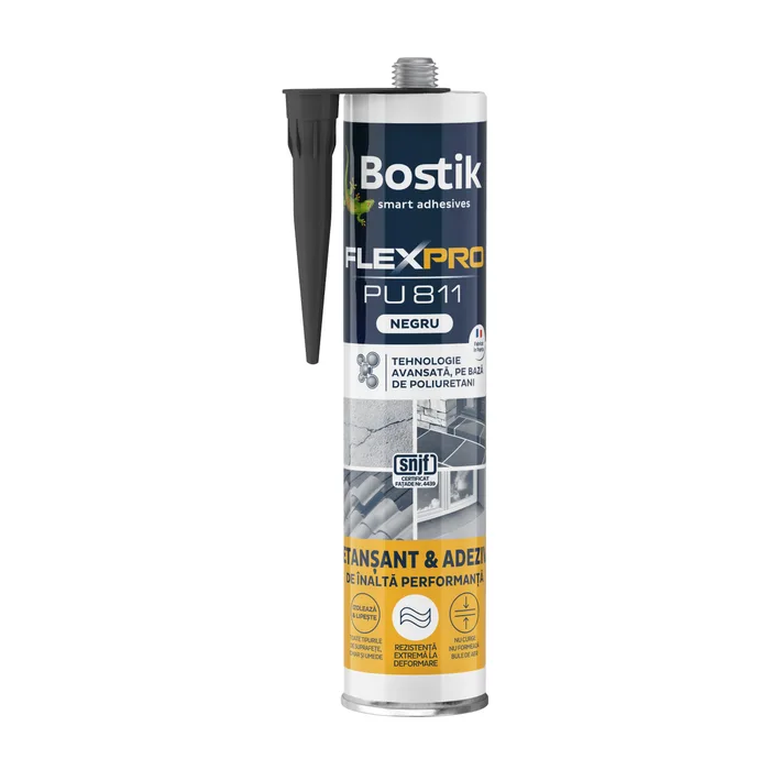 ELEMENTE IMBINARE SI FIXARE LEMN - ETANSANT & ADEZIV PU 811 NEGRU 300 ML FLEXPRO DEN BRAVEN