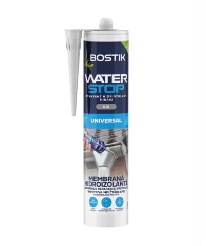 SILICON SI ADEZIV - Etansant hidroizolant hibrid Bostik, 290 ml, gri