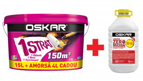 Produse - OSKAR CREMA 1 STRAT DISP INT ALB 15L PROO AMORSA ZERO MUCEGAI 4L