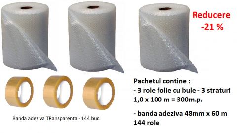 AMBALAJE SI CONSUMABILE - Pachet Scotch TR contine 300 mp bule de 90 microni si 144 buc scotch TR