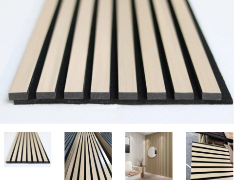 VOPSEA/LEMN/METAL/ZIDARIE - Panouri acustice decorative - lamele polimer dur, LAN 101, 280 x 35 x 1,8 cm