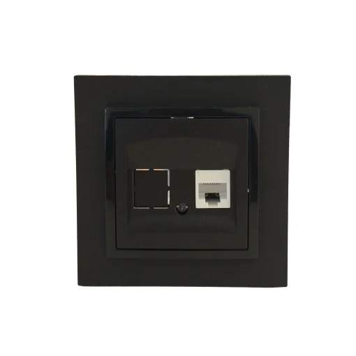 ACCESORII ELECTRICE - Priza calculator cat 6 negru Titan