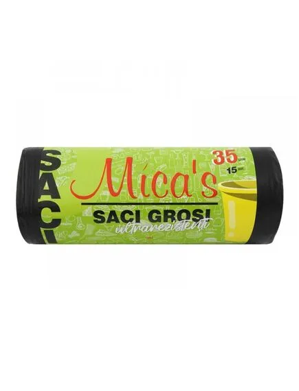 PRODUSE CURATENIE - Saci menajeri MICA`S, 35 L, 15 buc/rola