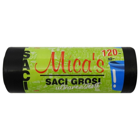PRODUSE CURATENIE - Saci menajeri Micas, 160L, LDPE gros, set 10 buc