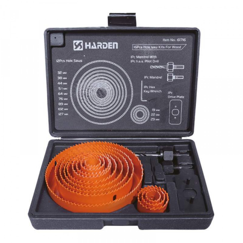 SCULE SI UNELTE - Set de 11 clopote de gaurire pentru lemn, Harden