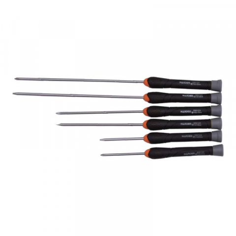 SCULE SI UNELTE - Set de 6 surubelnite de precizie, maner din platic ABS, Profesional, Harden