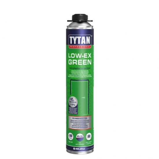 ELEMENTE IMBINARE SI FIXARE LEMN - SPUMA PISTOL 750ML TYTAN PROFESSIONAL LOW-EX GREEN