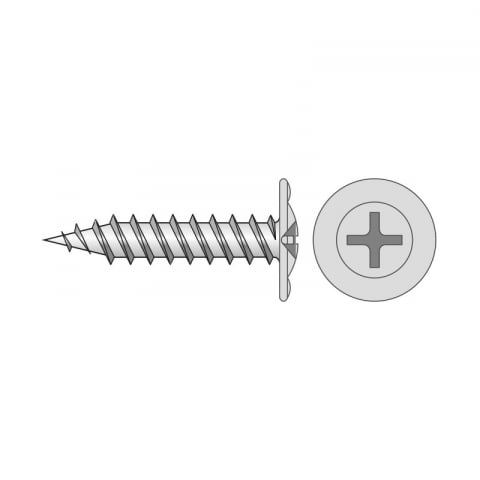 ELEMENTE DE FIXARE - Surub autofiletant cu cap special plat+saiba, otel, zincat,4.2X25,25buc/pg, Rocast