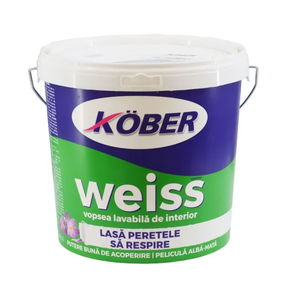 VOPSEA LAVABILA/AMORSA - Vopsea lavabila pentru interior, weiss, 4L