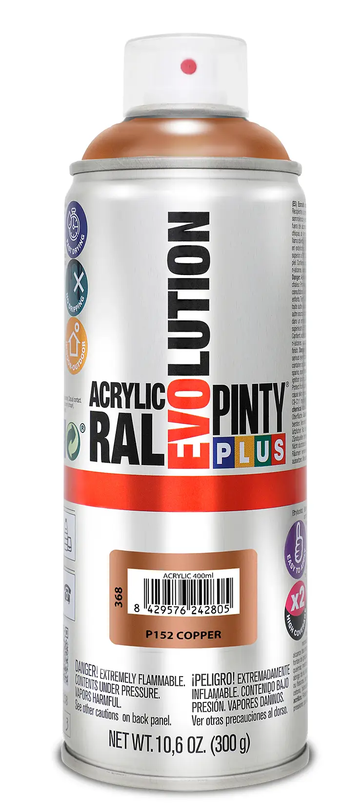 SPRAY/AUTO/HOME - Vopsea spray acrilica cupru metalic 400 ml Pinty plus