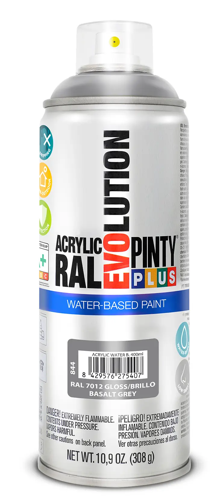 SPRAY/AUTO/HOME - Vopsea spray acrilica pe baza de apa gri bazalt RAL 7012 400 ml  Pintyplu