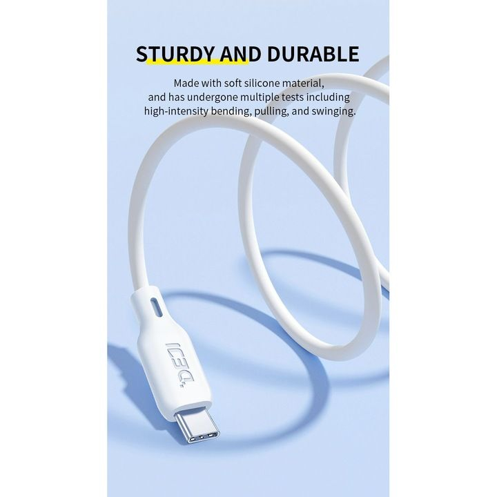 Cablu de date Deji C15 Type-C - Lightning Soft Silicon 1M Alb [4]