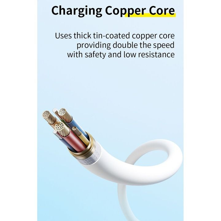 Cablu de date Deji C15 Type-C - Lightning Soft Silicon 1M Alb [3]