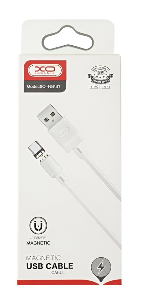 Cablu de date Magnetic XO-NB187 Usb - Type-C 1M Alb [2]