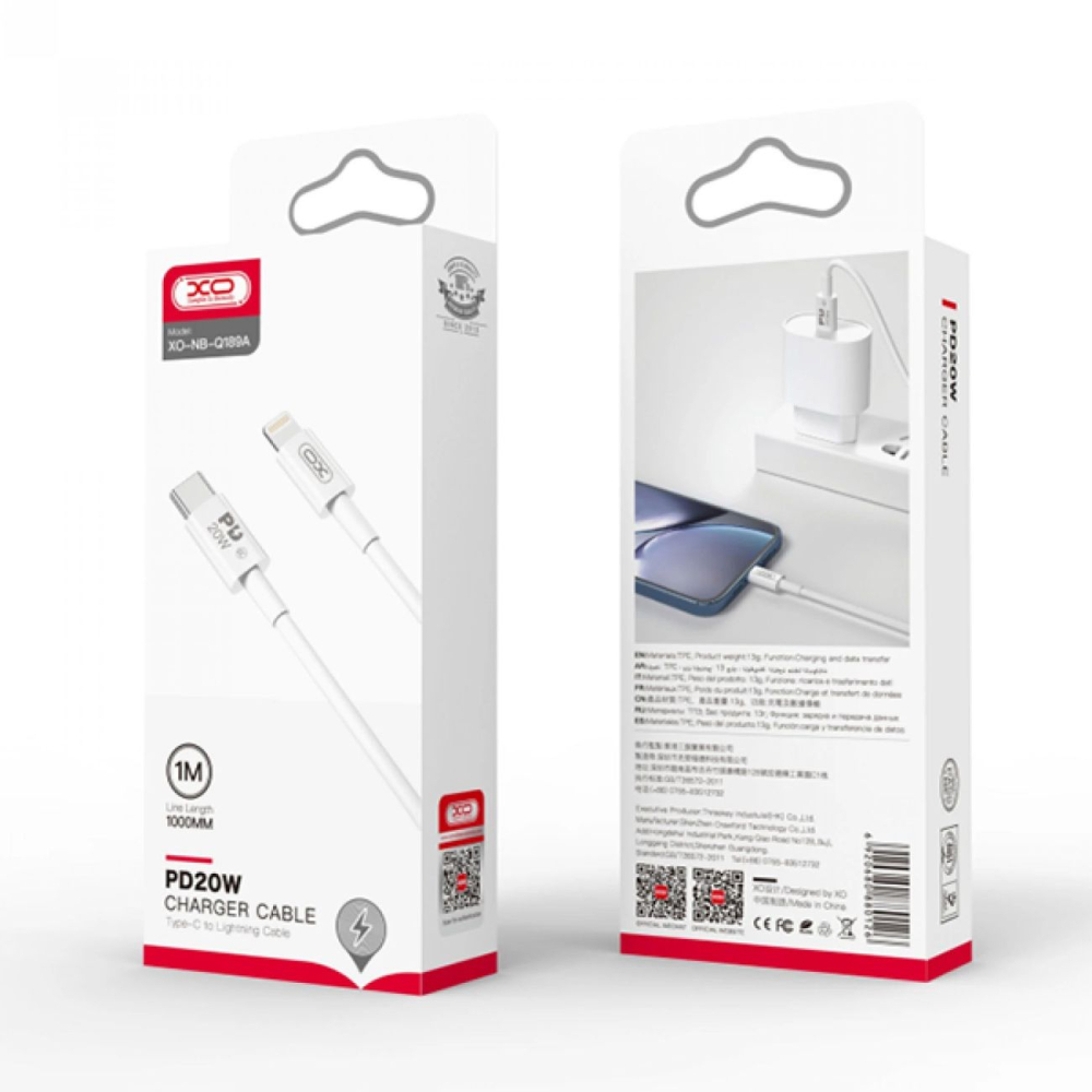 Cablu de date XO-NB-Q189A Usb-C - Lightning 1M Alb [2]
