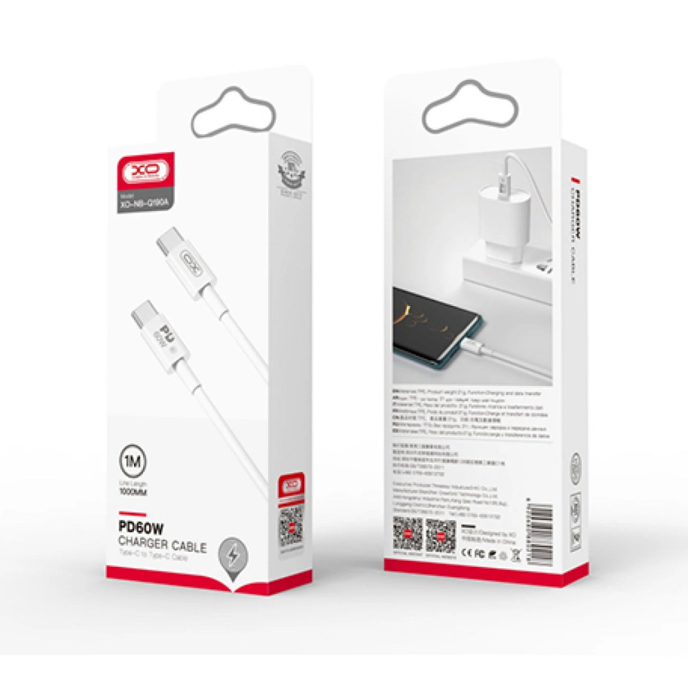 Cablu de date XO-NB-Q190A Usb-C - Usb-C 1M Alb [2]