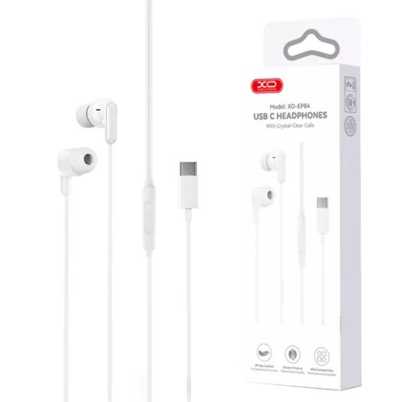 Casti Audio cu Fir cu mufa Type-C XO-EP84 Alb [4]