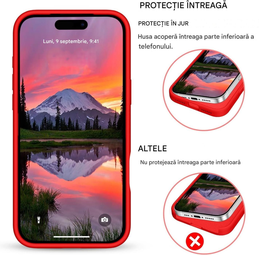 Husa de silicon soft pentru iphone 14 rosu [5]