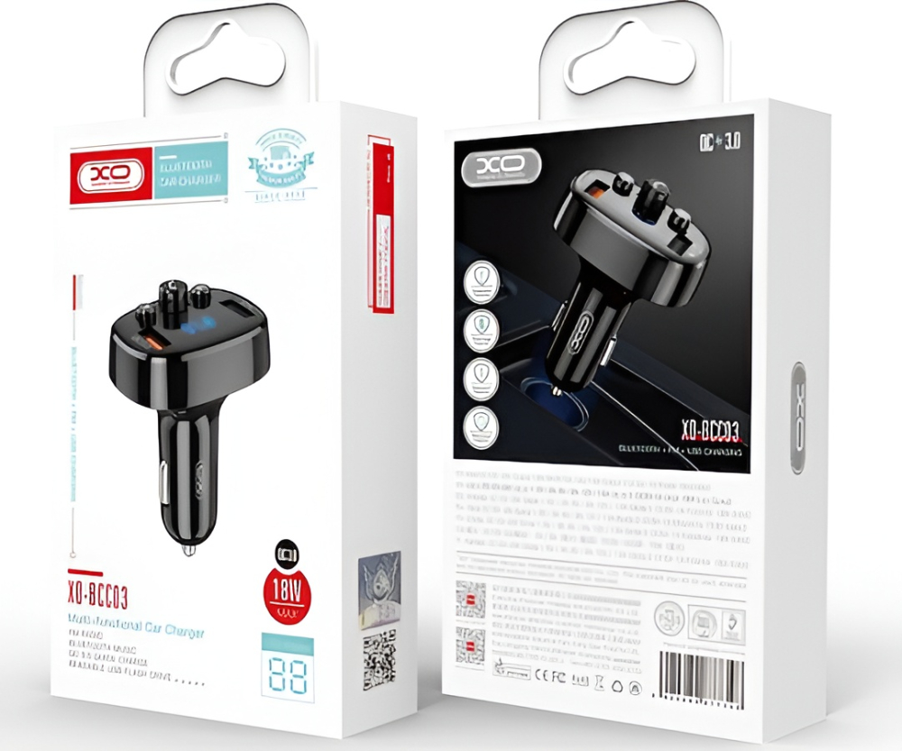 Incarcator Auto / Modulator FM Bluetoth  XO-BCC03 (18W) [2]