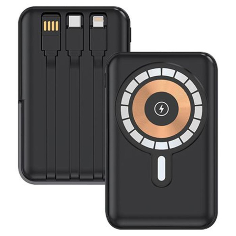 Baterii Externe / Powerbank - Baterie externa magnetica wireless Deji B275, 10000 mAh, Qi2 15W, Pd 20W, Negru