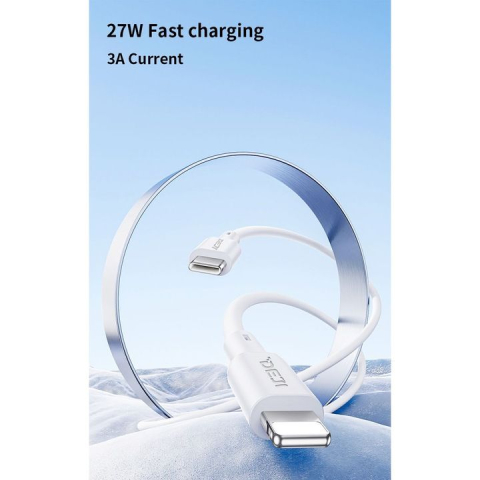 Cablu de date Deji C15 Type-C - Lightning Soft Silicon 1M Alb [6]