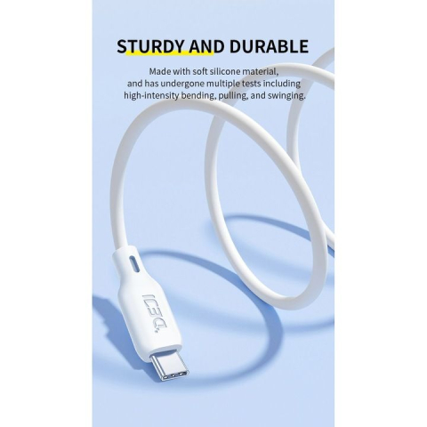 Cablu de date Deji C15 Type-C - Lightning Soft Silicon 1M Alb [3]