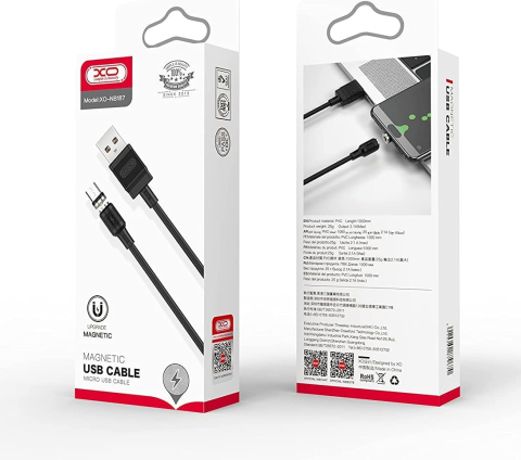 Cablu de date Magnetic XO-NB187 Usb - Micro Usb 1M Negru [1]