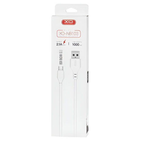 Cablu de Date XO-NB103 Usb - Micro Usb 1M Alb [2]