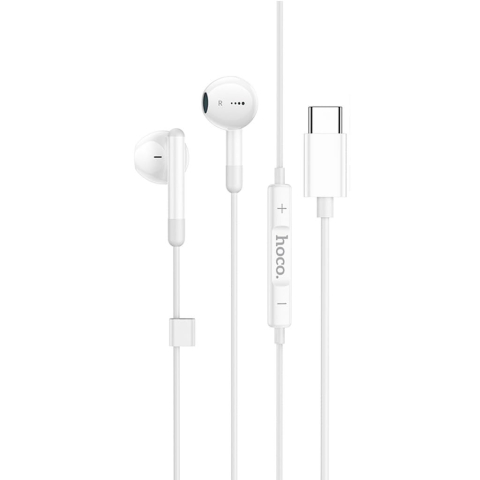 Casti / Headset - Casti Audio cu Fir cu mufa Type-C Hoco M93 Alb