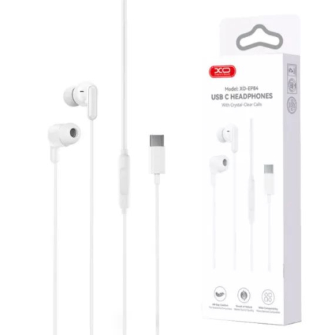 Casti Audio cu Fir cu mufa Type-C XO-EP84 Alb [3]